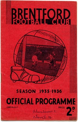 Lot 102 - Two Brentford Football Club home programmes