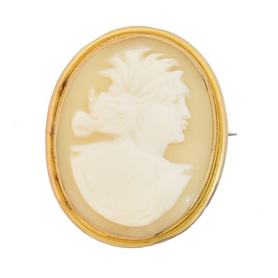 Lot 11 - A shell cameo brooch