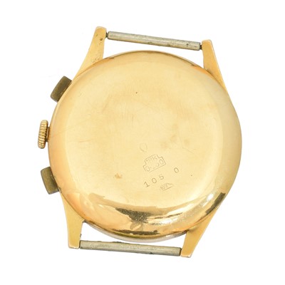 Lot 172 - A 1950s 18ct gold Egona by Chronographe Suisse chronograph wristwatch