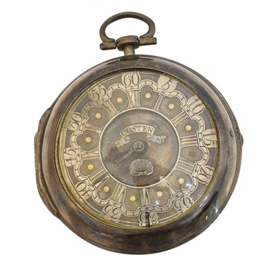 Lot 214 - An 18th century pair cased pocket watch by Adam Costen