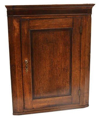 Lot 306 - George III Oak Corner Cupboard