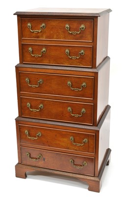 Lot 365 - Reproduction George III Style Mahogany Three-Tier Chest on Chest