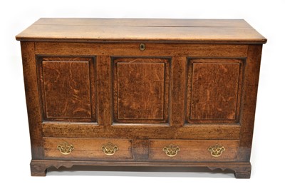 Lot 370 - George III Oak Mule Chest