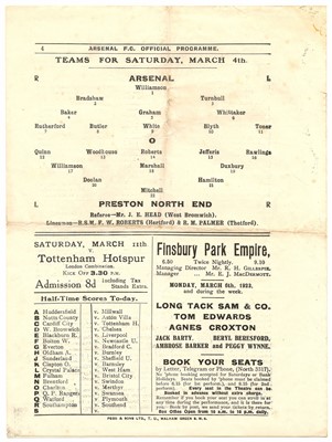 Lot 91 - Arsenal v Preston North End