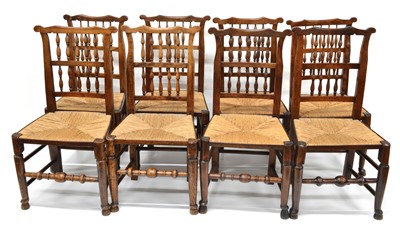 Lot 371 - Eight Lancashire Single Dining Chairs
