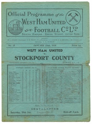 Lot 152 - West Ham v Stockport County