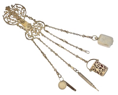 Lot 163 - An Edward VII silver chatelaine