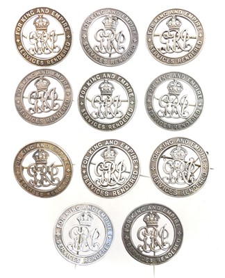 Lot 529 - Eleven Services Rendered badges