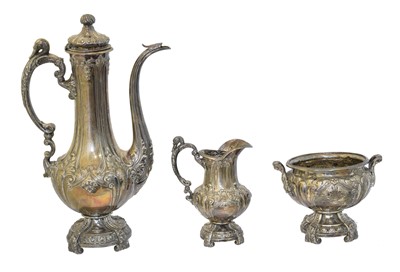 Lot 171 - An Edward VII silver three piece tea set