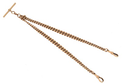 Lot 111 - A 9ct gold Albert chain