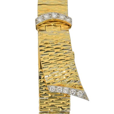 Lot 179 - An 18ct gold diamond Bueche Girod bracelet watch