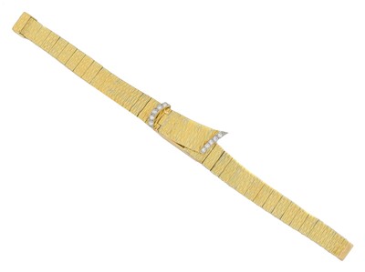 Lot 179 - An 18ct gold diamond Bueche Girod bracelet watch