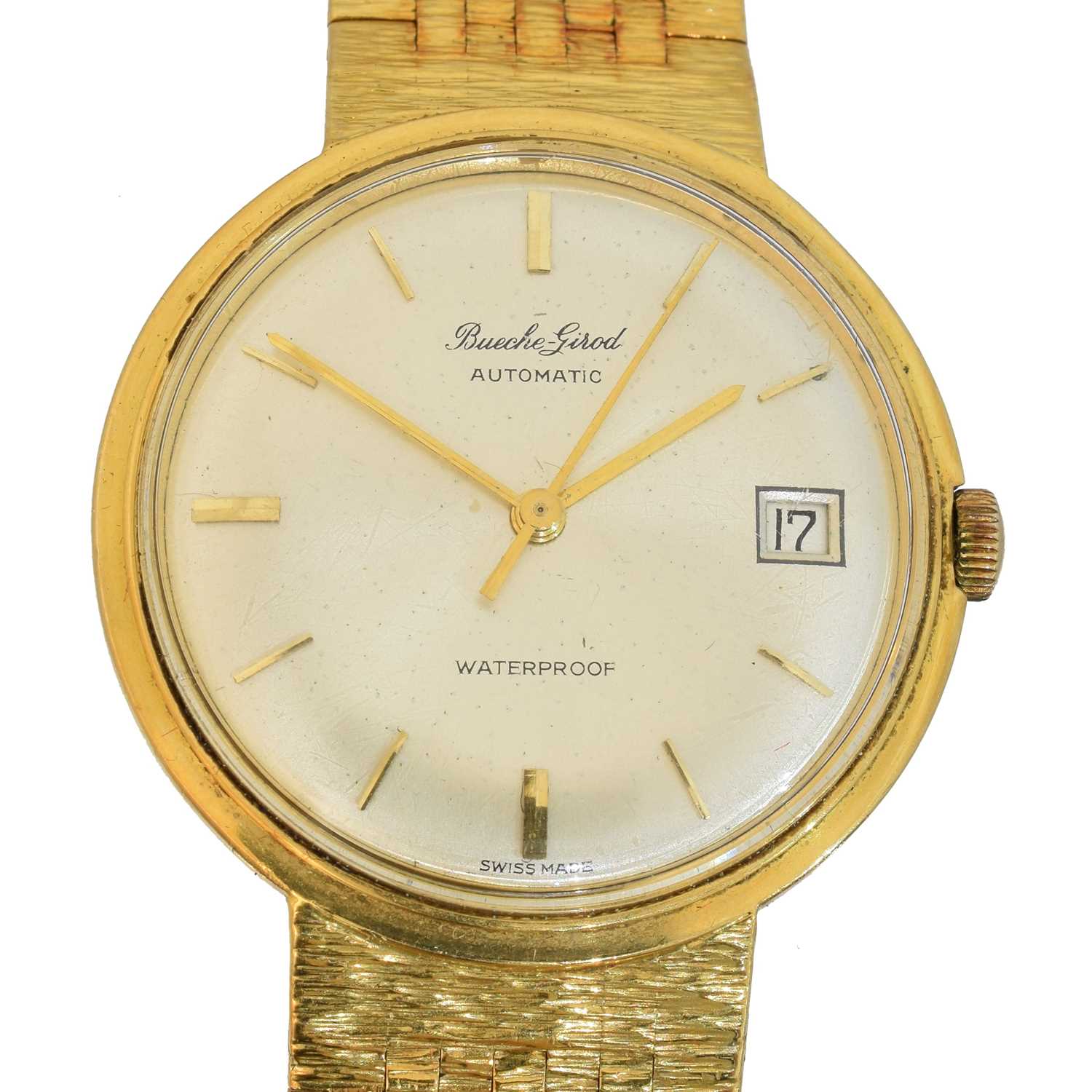 Lot 181 - An 18ct gold Bueche Girod automatic wristwatch
