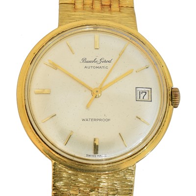 Lot 181 - An 18ct gold Bueche Girod automatic wristwatch