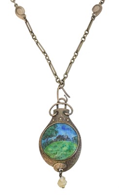 Lot 78 - A Murrle Bennett & Co silver enamel necklace