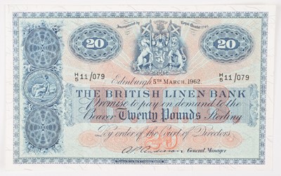 Lot 140 - Scotland, The British Linen Bank, Twenty Pounds banknote.