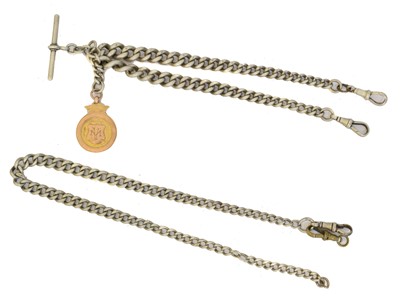 Lot 49 - Two silver Albert chains