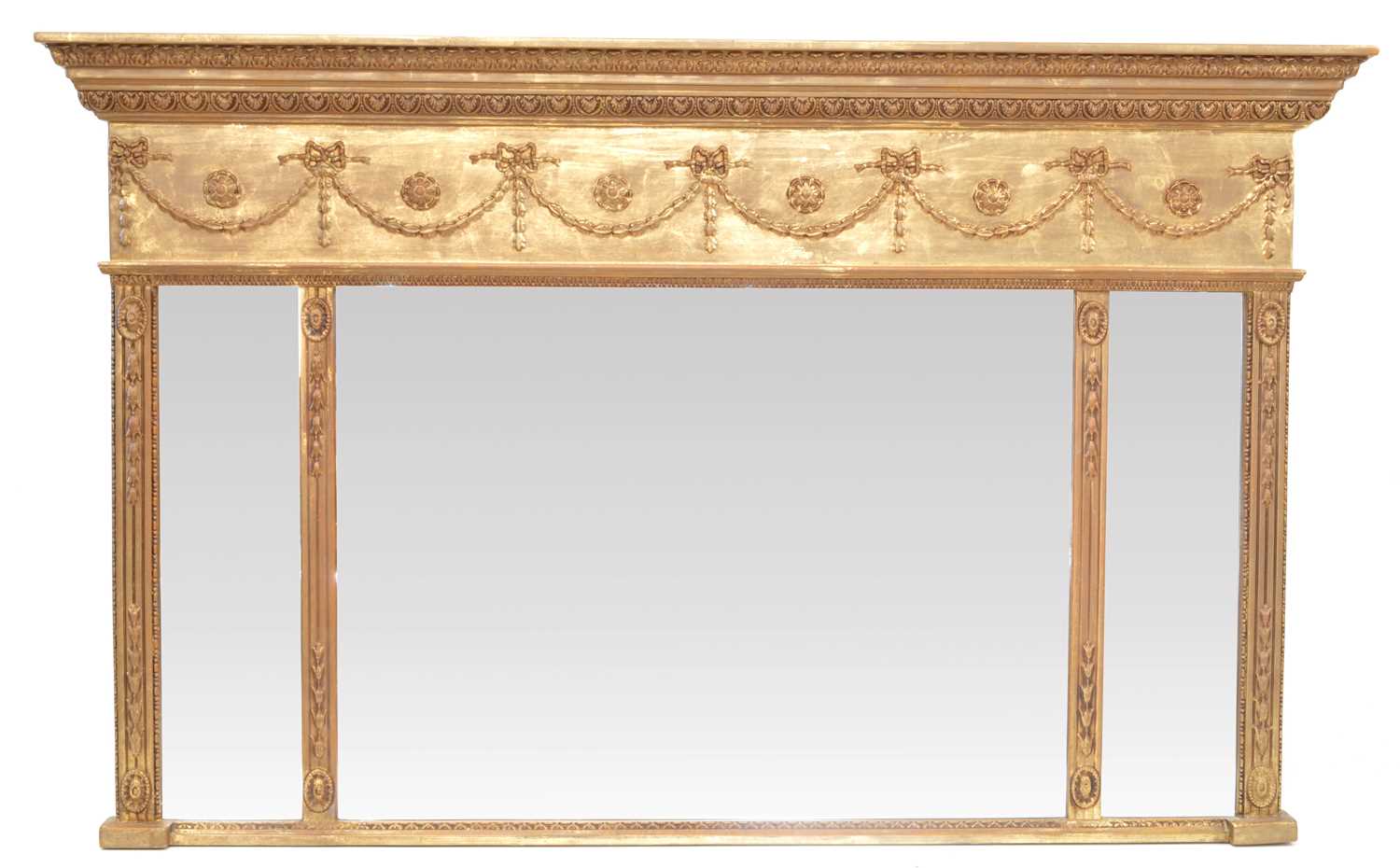 325 - Late 19th Century Gilt Wood and Gesso Over Mantel Mirror