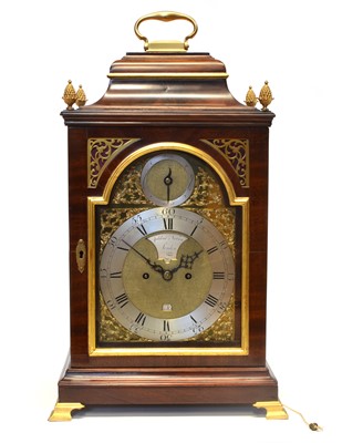 Lot 262 - George III Mahogany gilt brass mounted table clock