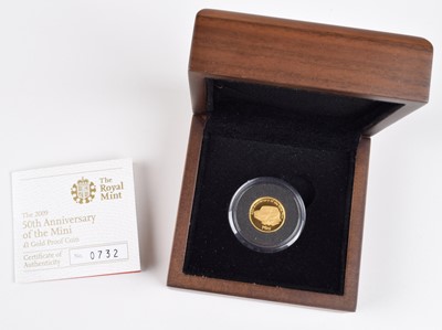 Lot 17 - A Royal Mint 2009 Alderney Gold Proof One Pound, 50th Anniversary of the Mini.