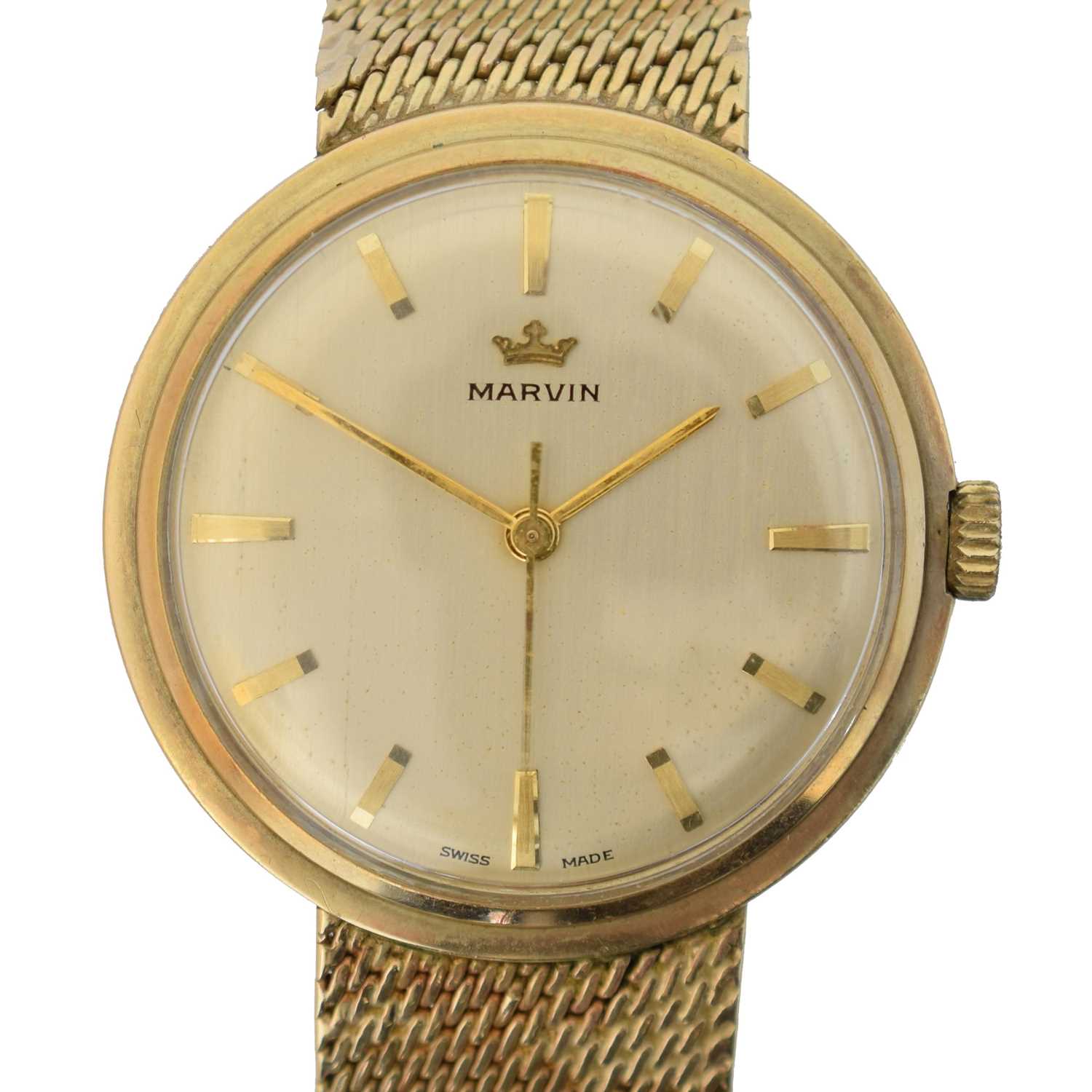 Lot 190 - A 9ct gold Marvin wristwatch