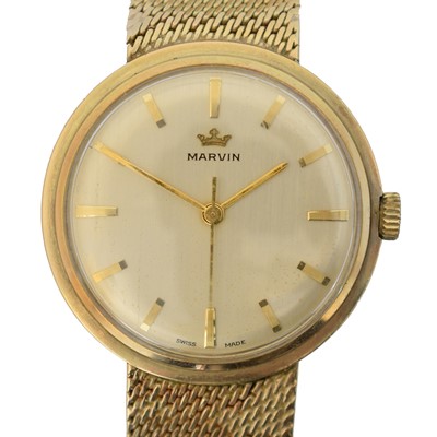 Lot 190 - A 9ct gold Marvin wristwatch