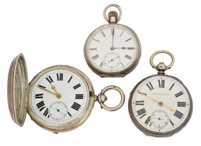 Lot 333 - Three silver pocket watches