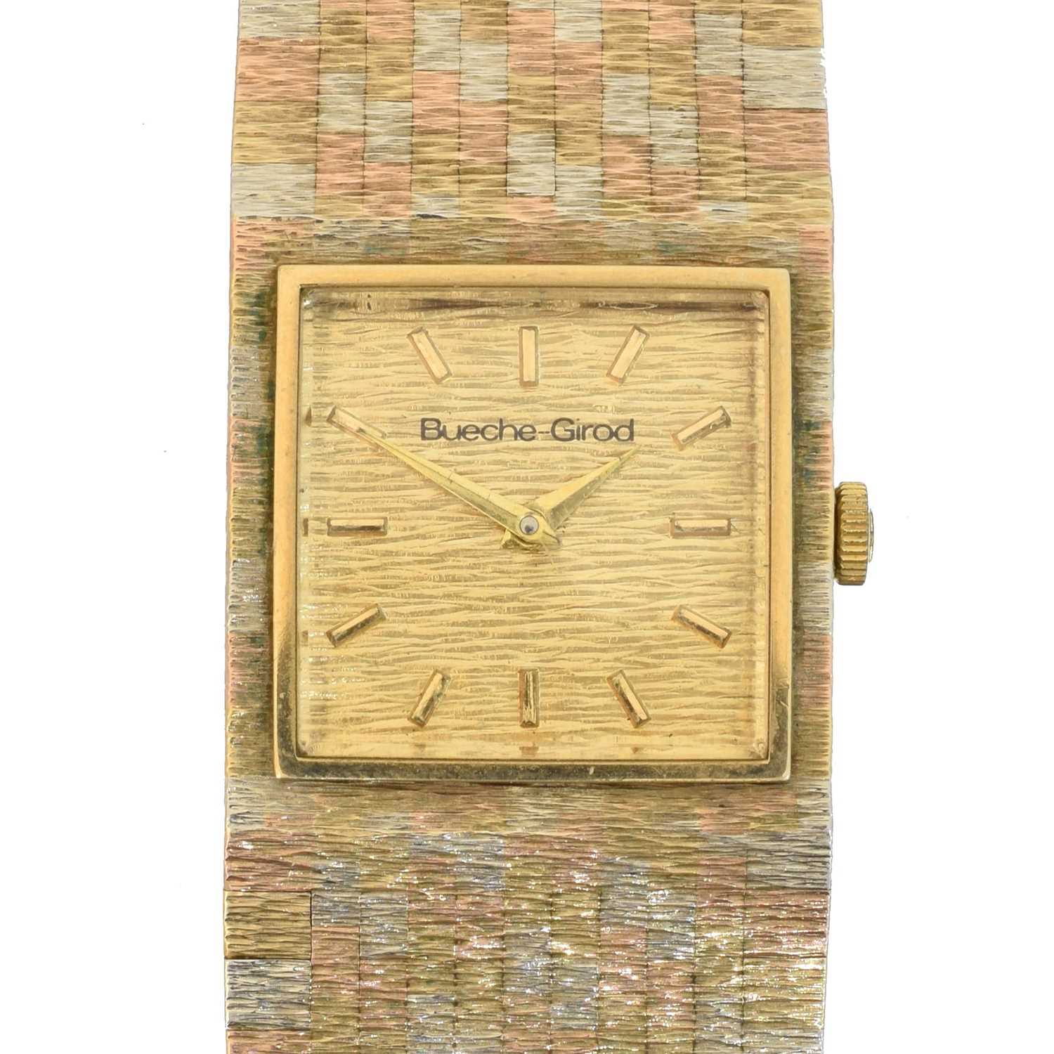 Lot 178 - A 9ct gold Bueche Girod wristwatch