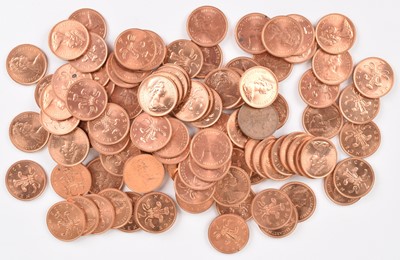 Lot 120 - 101 Queen Elizabeth II, Two New Pence Coins, 1971.