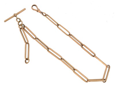 Lot 112 - A 9ct gold Albert chain