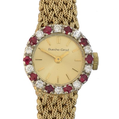 Lot 176 - A 9ct gold Bueche Girod wristwatch