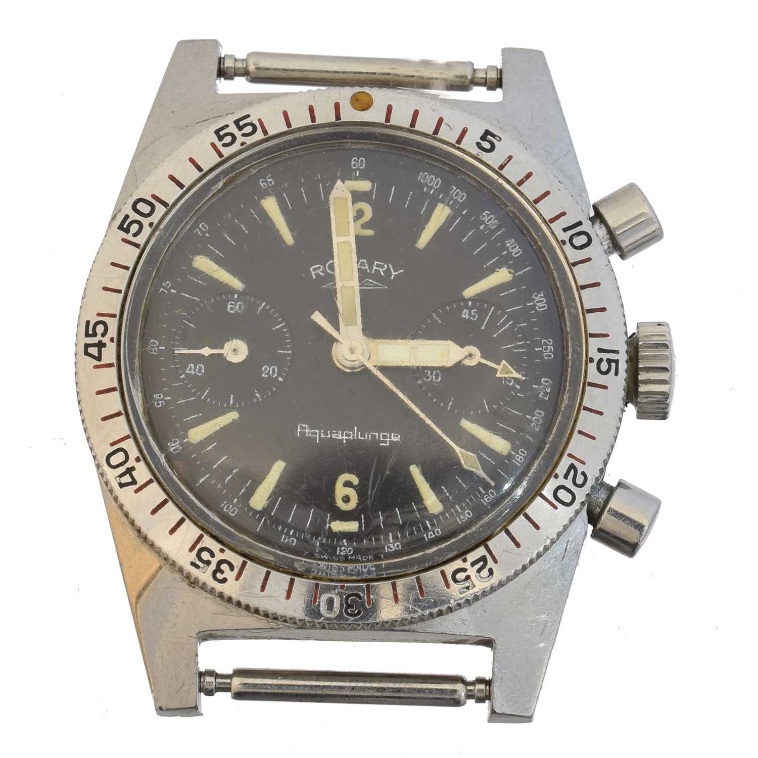 Lot 205 - A 1960s stainless steel Rotary Aquaplunge chronograph wristwatch