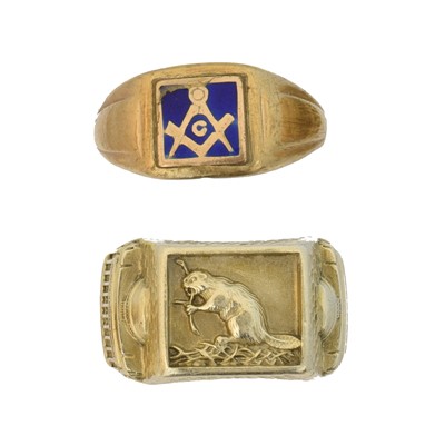 Lot 77 - Two Masonic rings