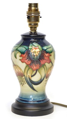 Lot 44 - Moorcroft Anna Lily pattern lamp base