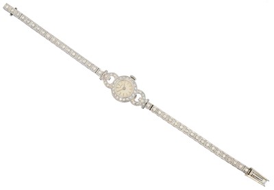Lot 211 - A platinum and diamond Vertex cocktail watch