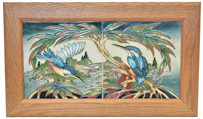 Lot 48 - Moorcroft Kingfisher Framed Plaque
