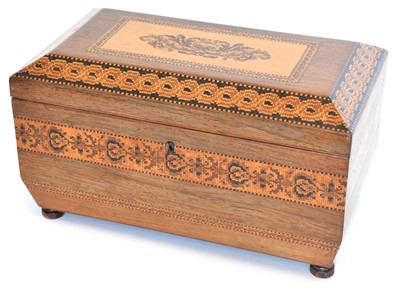 Lot 237 - Tunbridge ware tea caddy