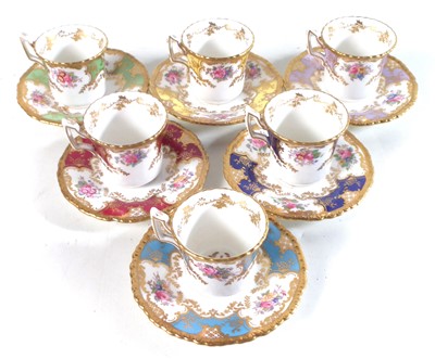 Lot 208 - Coalport Harlequin batwing coffee set