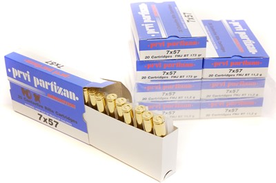 Lot 325 - One hundred and fifty rounds of P.P.U 7x57 ammunition LICENCE REQUIRED