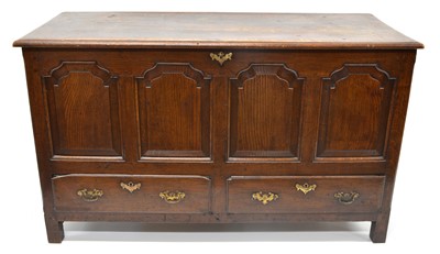 Lot 341 - 17th Century Oak Mule Chest
