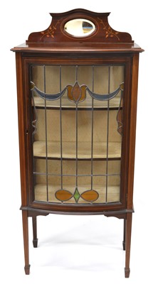 Lot 384 - Edwardian Mahogany Stained Glass Display Cabinet