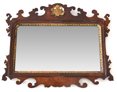 Lot 367 - George II Style Mahogany and Parcel Gilt Wall Mirror