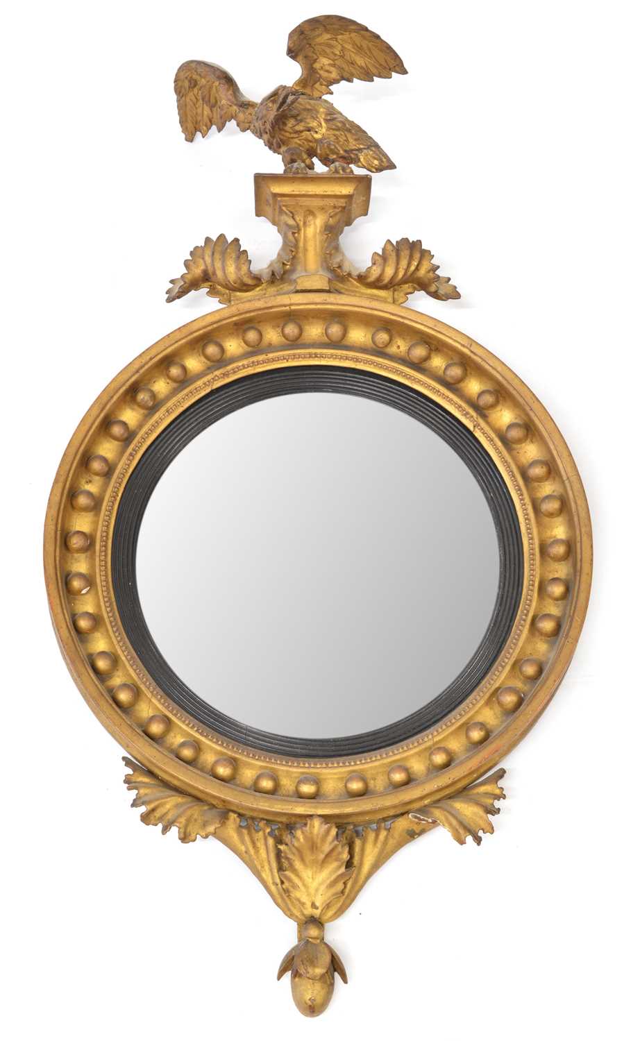 294 - Regency Giltwood Convex Wall Mirror