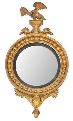 Lot 294 - Regency Giltwood Convex Wall Mirror