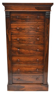 Lot 348 - Victorian Rosewood Wellington Chest