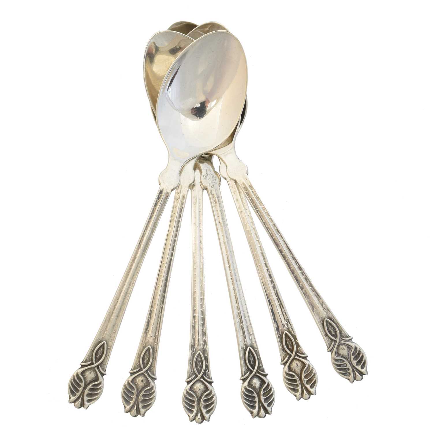 Lot 139 - A set of Liberty & Co silver coffee spoons