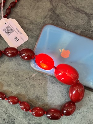 Lot 83 - A cherry bakelite necklace