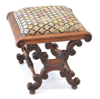 Lot 295 - Victorian Mahogany 'X' Framed Stool