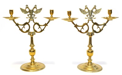Lot 279 - Pair of brass Candlesticks