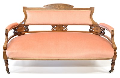 Lot 360 - Edwardian Rosewood Upholstered Sofa